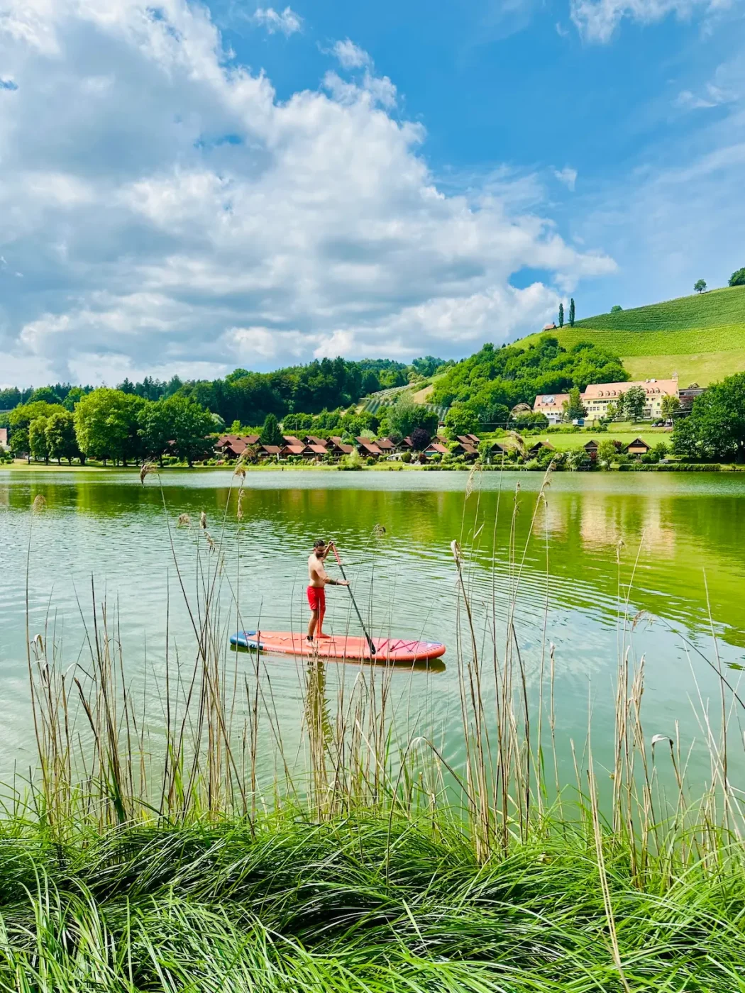 Standup Paddling (SUP) im Sulmsee direkt am Stellplatz