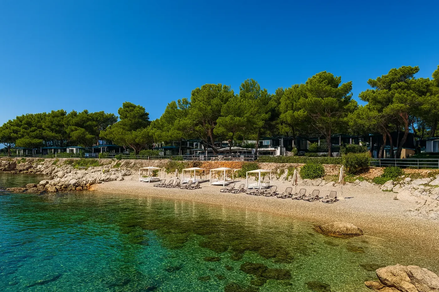 Blick auf den Strand am Camping Ježevac Krk