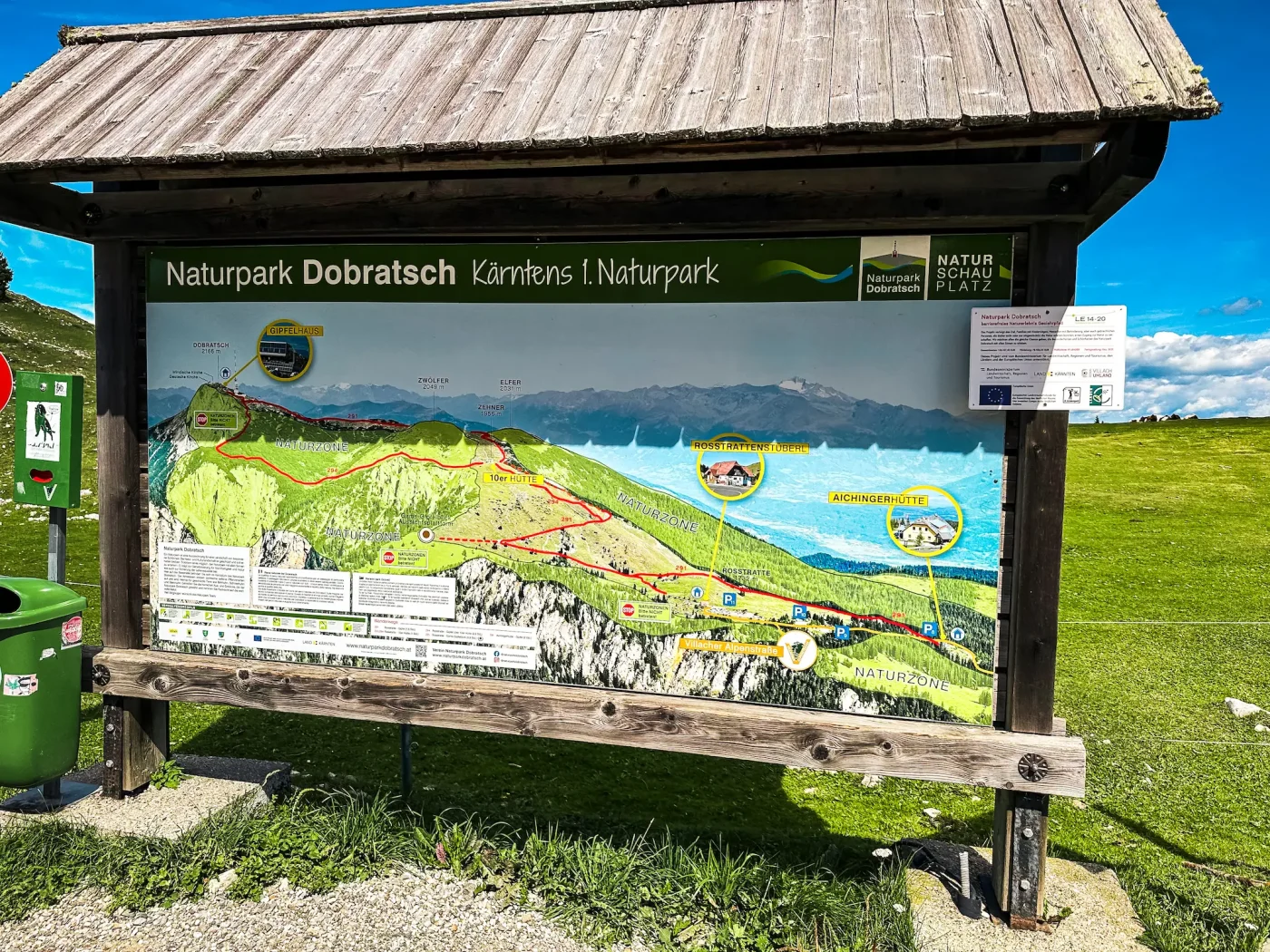 Wanderkarte des Dobratsch